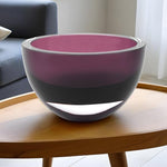 6 Mouth Blown European Made Lead Free Purple Crystal Bowl