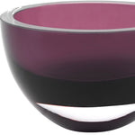6 Mouth Blown European Made Lead Free Purple Crystal Bowl