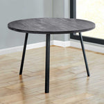 48inches Round Dining Room Table with Black Reclaimed Wood and Black Metal