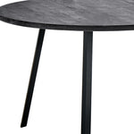 48inches Round Dining Room Table with Black Reclaimed Wood and Black Metal