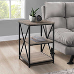 26inches Rectangular Dark Taupe Black Metal Accent Table