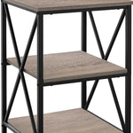 26inches Rectangular Dark Taupe Black Metal Accent Table