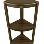 Teak Three Tier Corner Corner Shower Shelf  in  Brown Finish