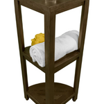 Teak Three Tier Corner Corner Shower Shelf  in  Brown Finish