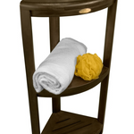 Teak Three Tier Corner Corner Shower Shelf  in  Brown Finish