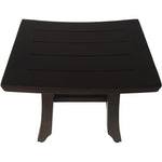 Compact Curvilinear Teak Shower or Outdoor Bench in Brown Finish