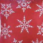 Set of Two Red 18inches Christmas Snowflakes Throw Pillow Covers