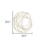 Gold Metal Abstract Round hanging Wall Art Decor