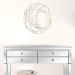 Gold Metal Abstract Round hanging Wall Art Decor