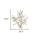 Gold Metal Abstract Linear Strips Wall Art Decor