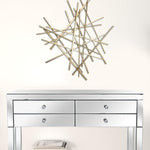 Gold Metal Abstract Linear Strips Wall Art Decor