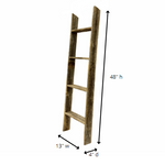 4 Step Rustic Black Wood Ladder Shelf