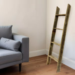 4 Step Rustic Black Wood Ladder Shelf