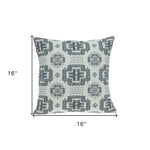 Gray Aztec Design Throw Pillow