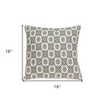 Neutral Grey Mosaic Throw Pillow
