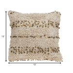 Boho Woven Shaggy Sequin Throw Pillow