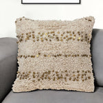 Boho Woven Shaggy Sequin Throw Pillow