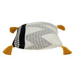 Beige and Black Knit Throw Pillow