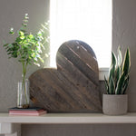 18inches Rustic Farmhouse Gray Wooden Heart