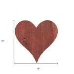 18inches Rustic Farmhouse Red Wooden Heart
