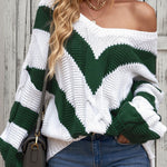 Black Color Block Drop Shoulder Oversize Sweater