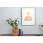 14inches x 18inches Rustic Farmhouse Light Aqua Blue Wood Frame