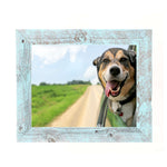 14inches x 18inches Rustic Farmhouse Light Aqua Blue Wood Frame