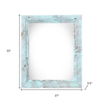24inches x 30inches Rustic Farmhouse Light Aqua Blue Wood Frame