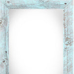 24inches x 30inches Rustic Farmhouse Light Aqua Blue Wood Frame