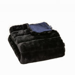 Premier Luxury Onyx Stripe Faux Fur Throw Blanket