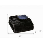 Premier Luxury Onyx Stripe Faux Fur Throw Blanket