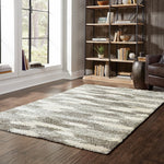 2inches x 3inches Gray and Ivory Geometric Pattern Scatter Rug