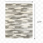 2inches x 3inches Gray and Ivory Geometric Pattern Scatter Rug