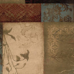2inches x 3inches Beige and Brown Floral Block Pattern Scatter Rug