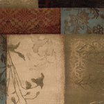 4inches x 6inches Beige and Brown Floral Block Pattern Area Rug