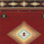 4inches x 6inches Red and Beige Ikat Pattern Area Rug