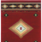 4inches x 6inches Red and Beige Ikat Pattern Area Rug