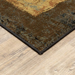 4inches x 6inches Brown and Black Abstract Geometric Area Rug