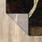 4inches x 6inches Brown and Black Abstract Geometric Area Rug