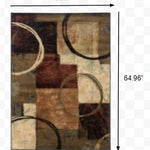 4inches x 6inches Brown and Black Abstract Geometric Area Rug