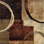 4inches x 6inches Brown and Black Abstract Geometric Area Rug