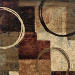 4inches x 6inches Brown and Black Abstract Geometric Area Rug