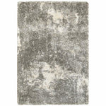 4inches x 6inches Gray and Ivory Distressed Abstract Area Rug