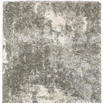 4inches x 6inches Gray and Ivory Distressed Abstract Area Rug