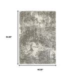 4inches x 6inches Gray and Ivory Distressed Abstract Area Rug