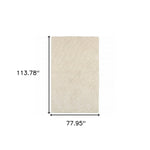 7inches x 10inches Modern Shag Ivory Indoor Area Rug