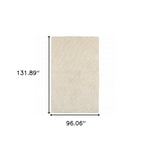 8inches x 11inches Modern Shag Ivory Indoor Area Rug