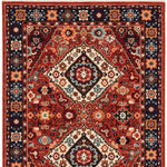 5inches x 8inches Red Blue Machine Woven Oriental Indoor Area Rug