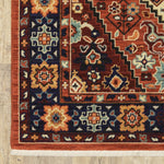 6inches x 9inches Red Blue Machine Woven Oriental Indoor Area Rug