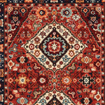 9inches x 12inches Red Blue Machine Woven Oriental Indoor Area Rug